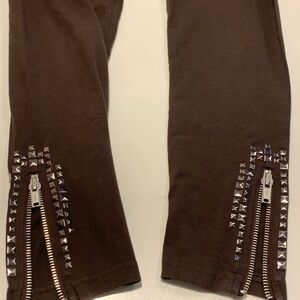 Allen B. By Allen Schwartz Brown Leggings with Silver Studs